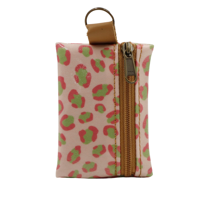 Keyring Pouch - Leopard Pink