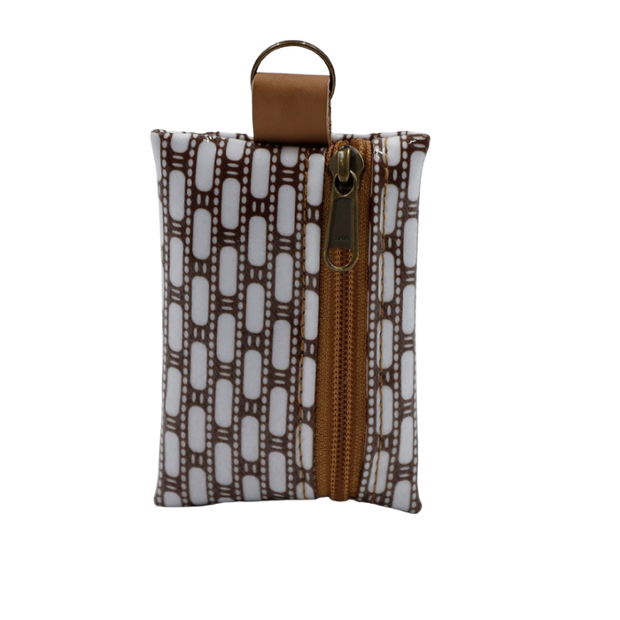 Keyring Pouch - African Tweed White