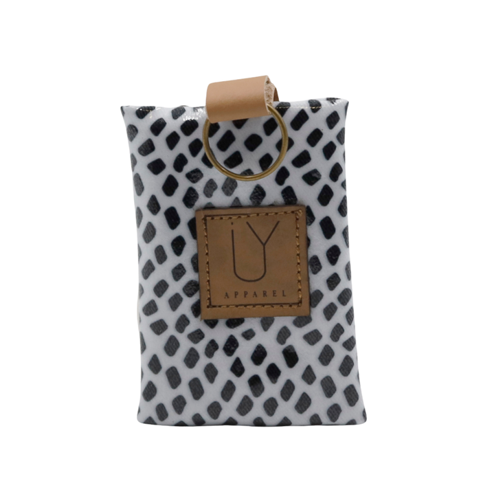 Keyring Pouch - Scatter Black on White