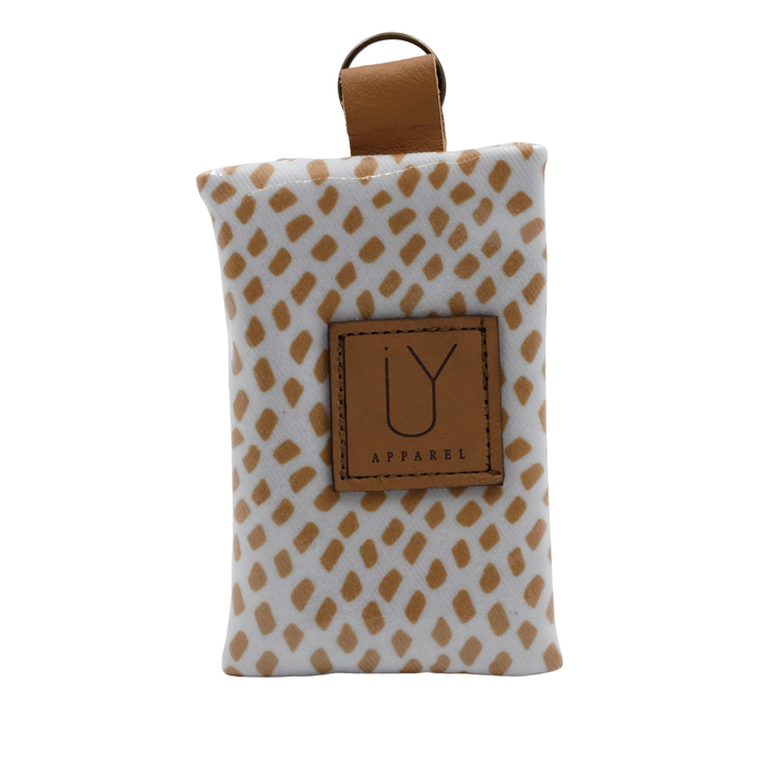 Keyring Pouch - Scatter Gold on White