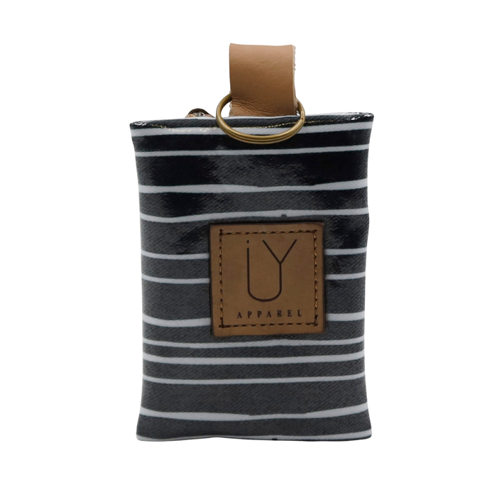 Keyring Pouch - Stripe Black and White