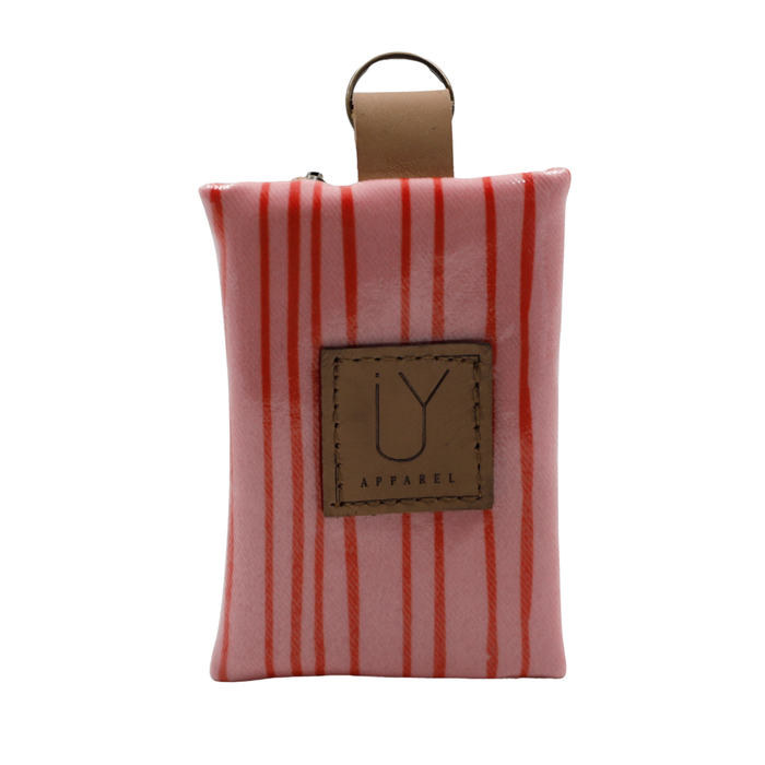 Keyring Pouch - Stripe Pink