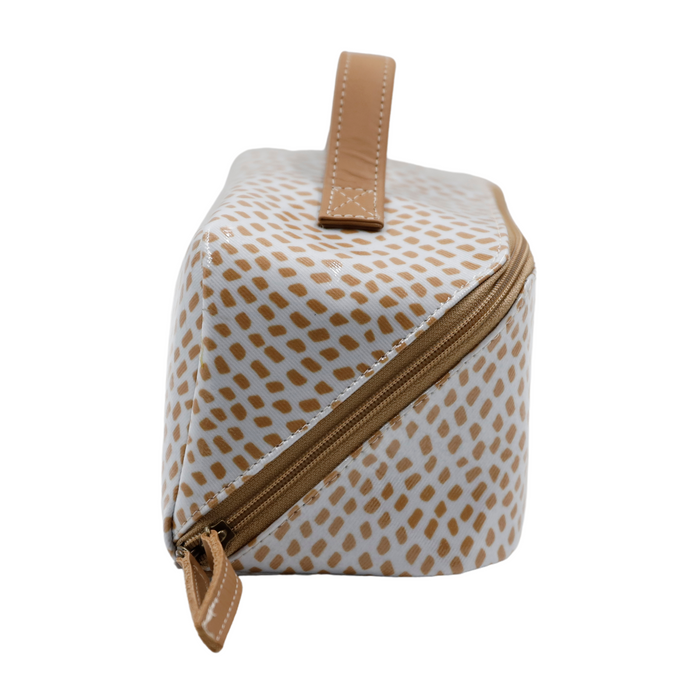 Large Cosmetic Bag - Scatter Gold on White