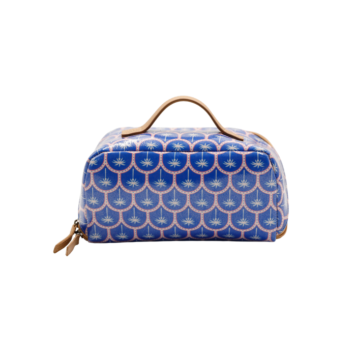 Large Cosmetic Bag - Palm Blue
