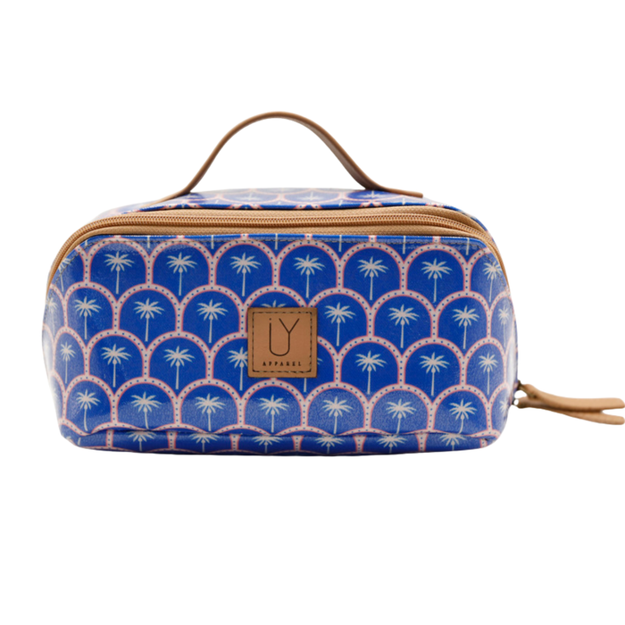Large Cosmetic Bag - Palm Blue