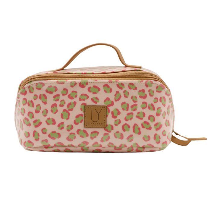 Large Cosmetic Bag - Leopard Pink
