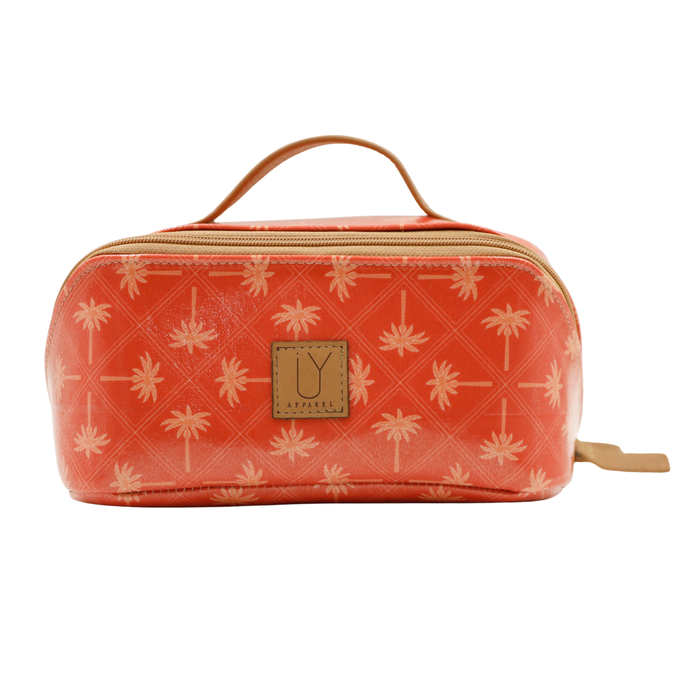 Large Cosmetic Bag - Palm Tangerine