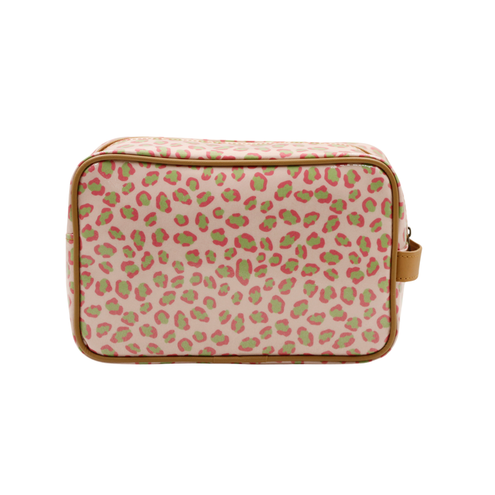 Large Toiletry Bag - Leopard Pink