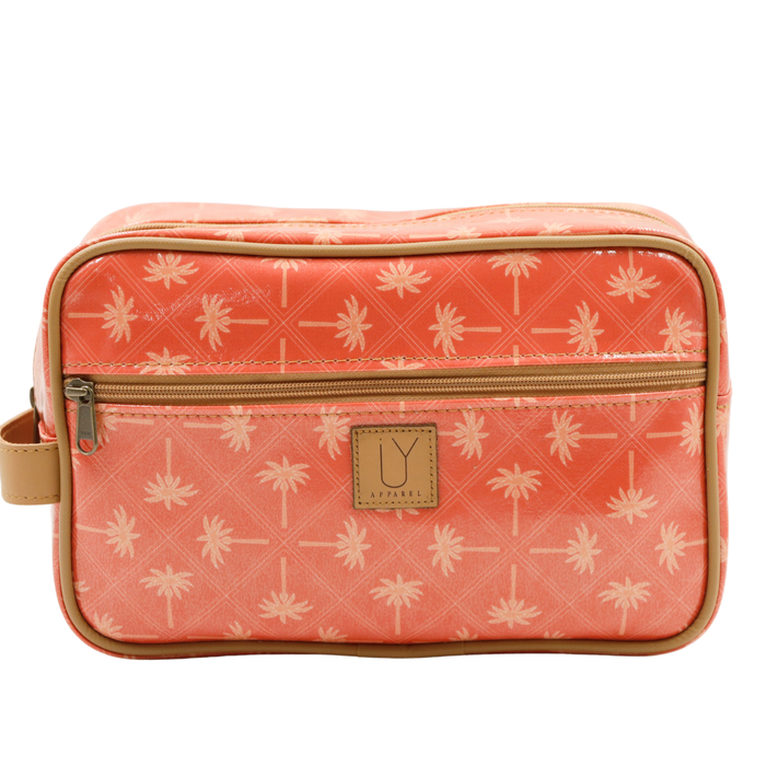 Large Toiletry Bag - Palm Tangerine