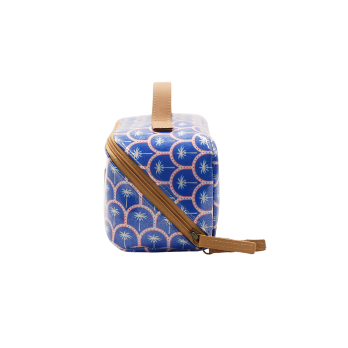 Large Cosmetic Bag - Palm Blue
