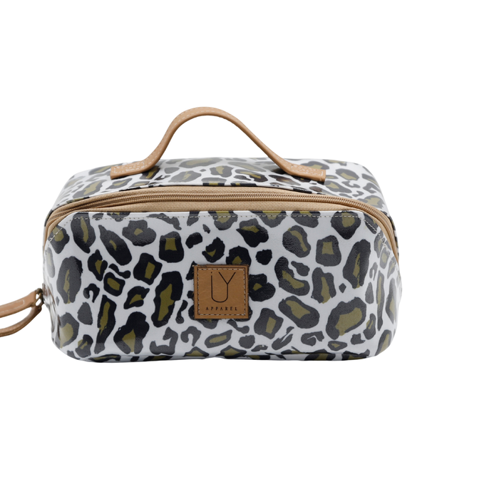 Large Cosmetic Bag - Leopard Khaki