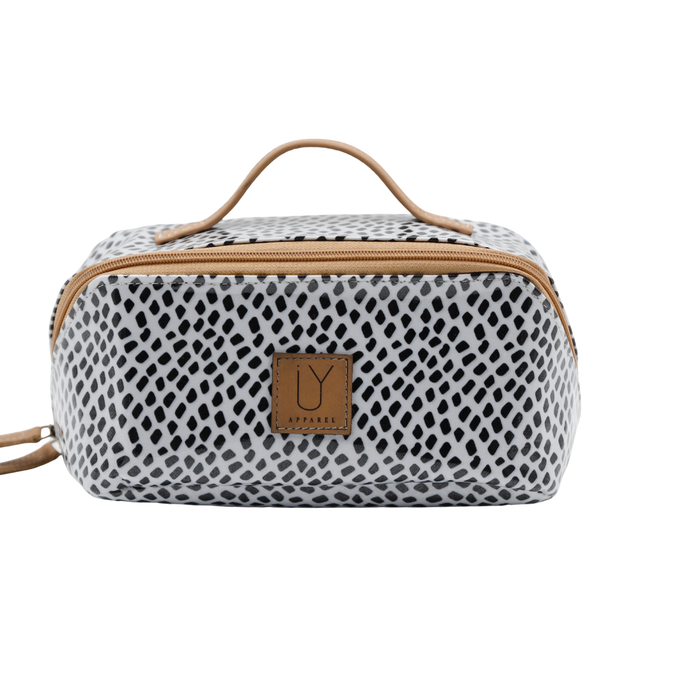 Large Cosmetic Bag - Scatter Black on White