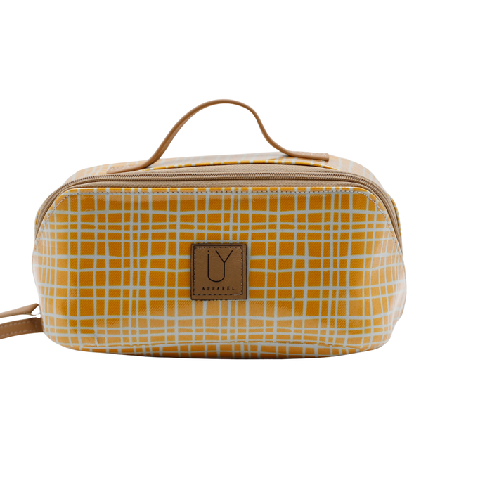 Large Cosmetic Bag - Weave Yellow