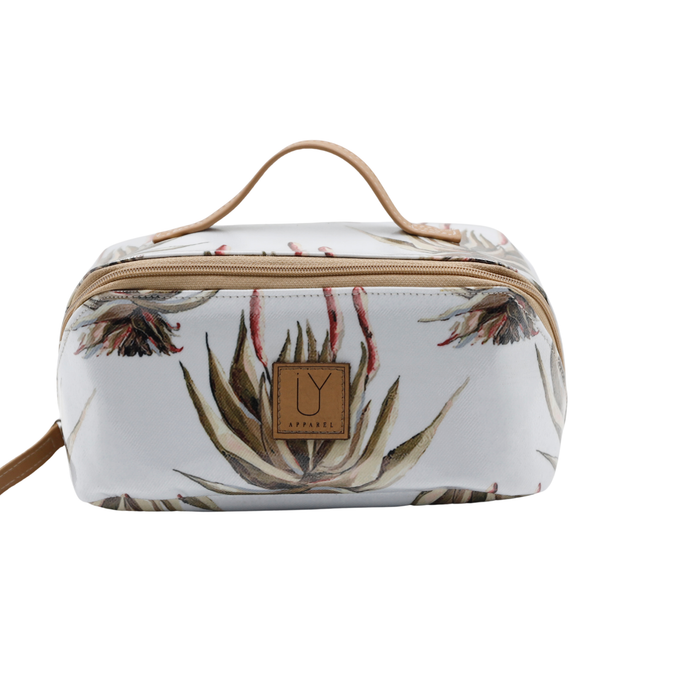 Large Cosmetic Bag - White Aloe