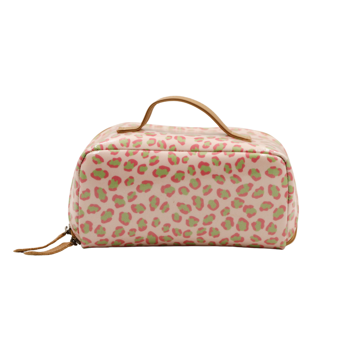 Large Cosmetic Bag - Leopard Pink