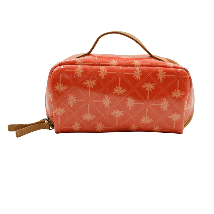 Large Cosmetic Bag - Palm Tangerine