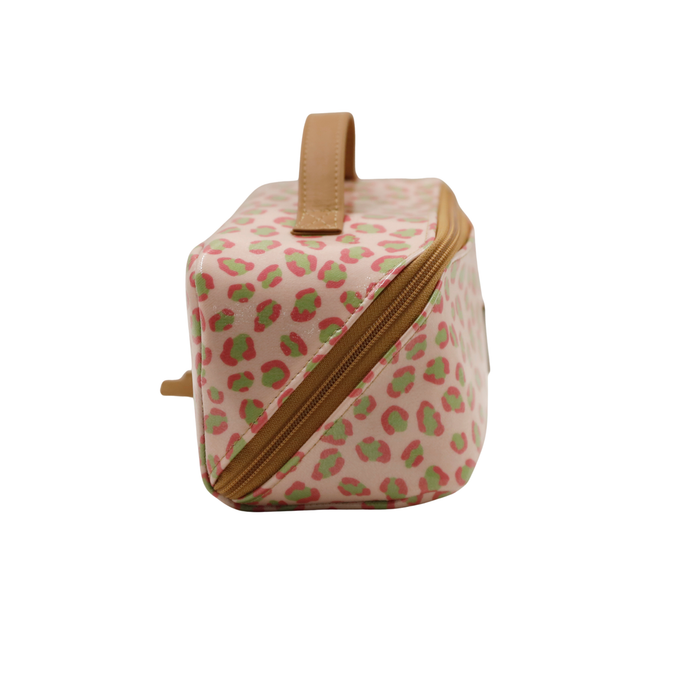 Large Cosmetic Bag - Leopard Pink