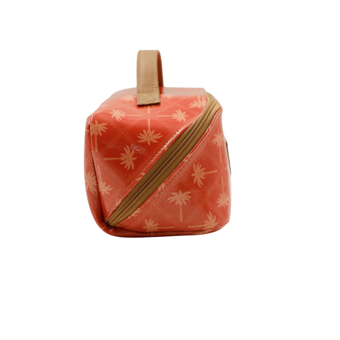 Large Cosmetic Bag - Palm Tangerine