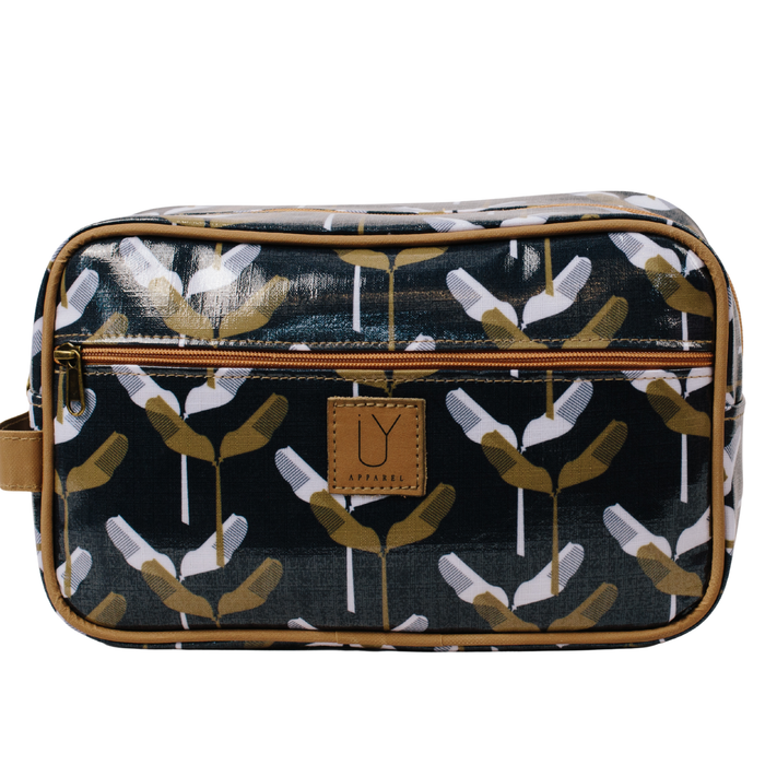 Large Toiletry Bag - Banana Leaf Midnight Green