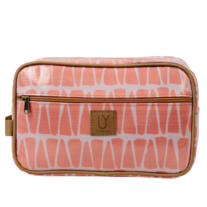 Large Toiletry Bag - Cracked Earth Coral