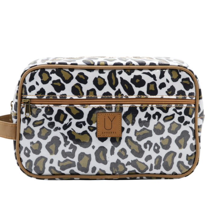 Large Toiletry Bag - Leopard Khaki