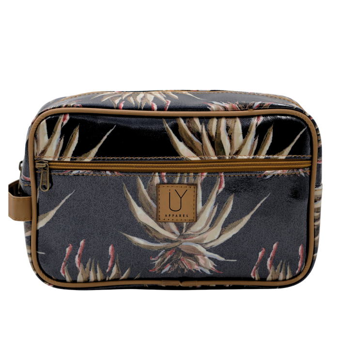 Large Toiletry Bag - Navy Aloe