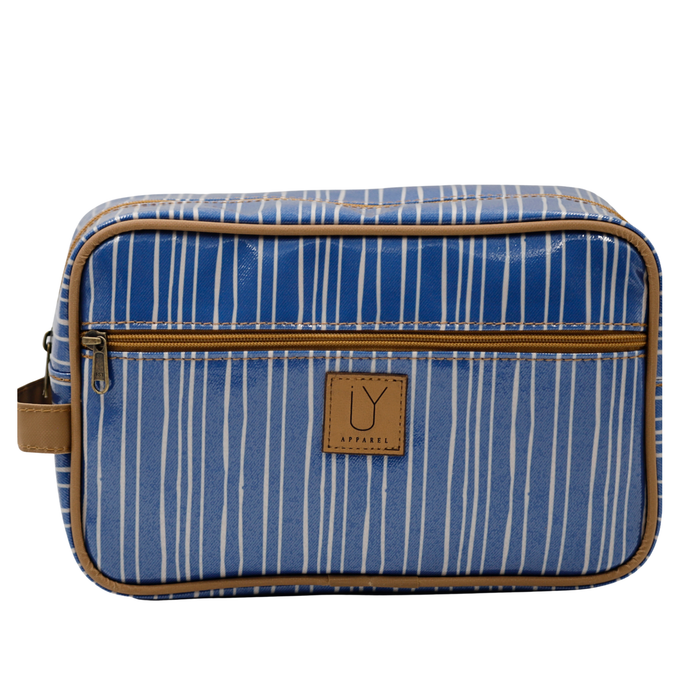 Large Toiletry Bag - Stripe Blue