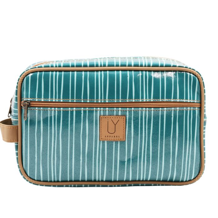 Large Toiletry Bag - Stripe Green