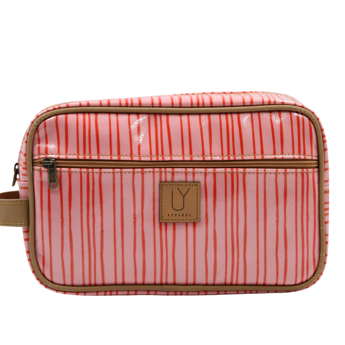 Large Toiletry Bag - Stripe Pink