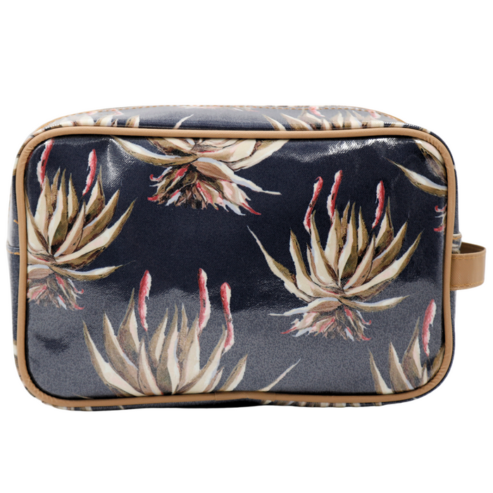 Large Toiletry Bag - Navy Aloe