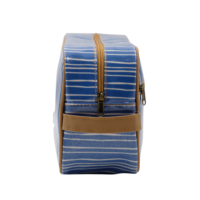 Large Toiletry Bag - Stripe Blue