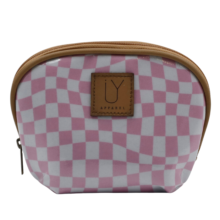 Make-up Pouch - Warped Check Pink