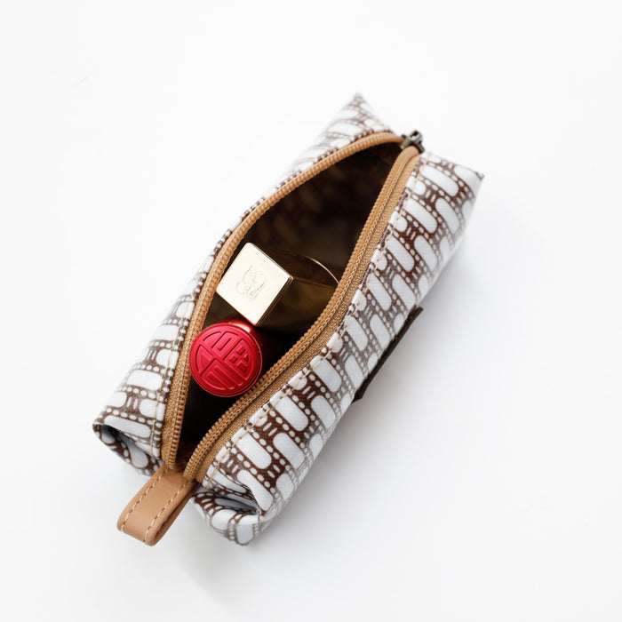 Mini Cosmetic Pouch - Scatter White on Black