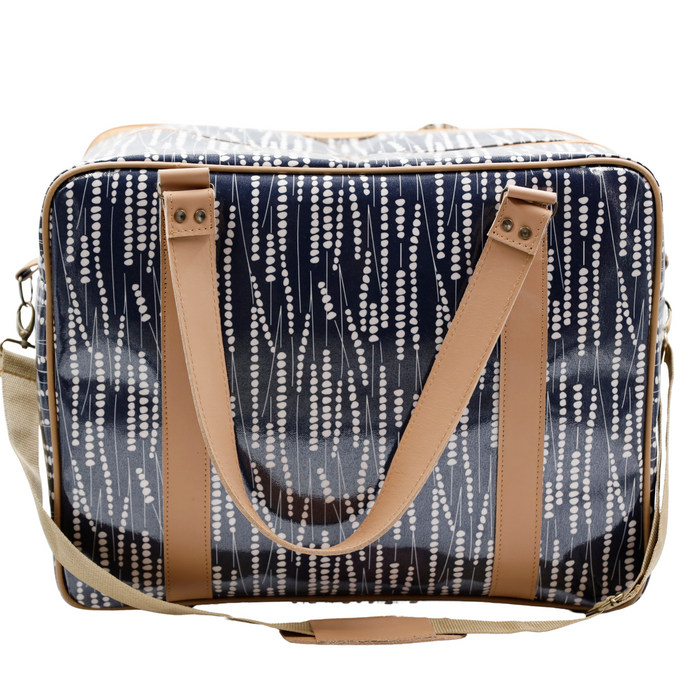 Overnight Bag with Leather Handles - Reed Black