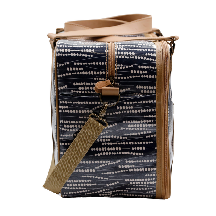 Overnight Bag with Leather Handles - Reed Black