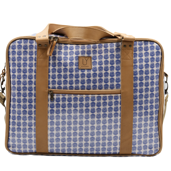 Overnight Bag with Leather Handles - Protea Blue