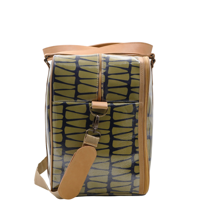 Overnight Bag with Leather Handles - Cracked Earth Khaki