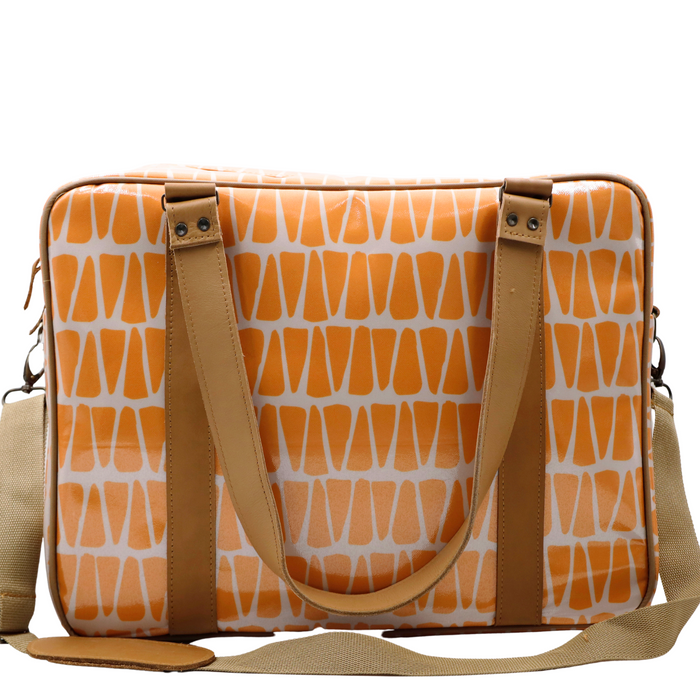 Overnight Bag with Leather Handles - Cracked Earth Marigold
