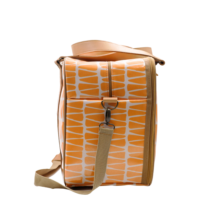 Overnight Bag with Leather Handles - Cracked Earth Marigold