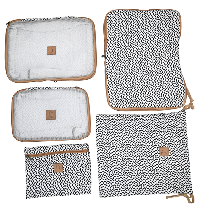 Compression Packing Pod Set - Scatter Black on White