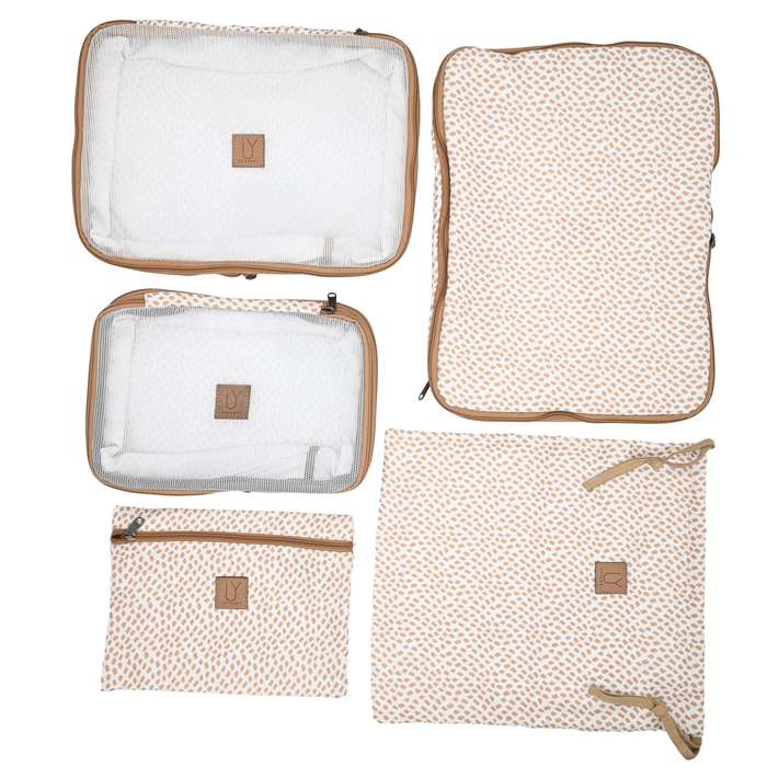 Compression Packing Pod Set - Scatter Gold on White