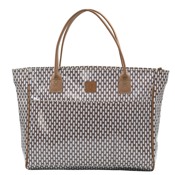 Shopper Bag - African Tweed White