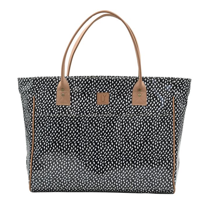 Shopper Bag - Scatter White on Black