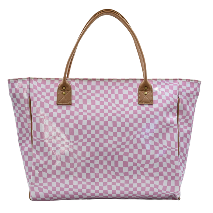 Shopper Bag - Warped Check Pink