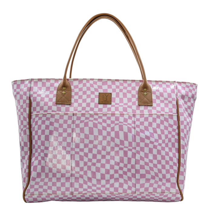 Shopper Bag - Warped Check Pink