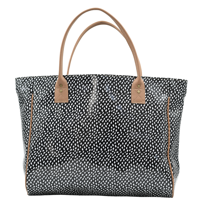 Shopper Bag - Scatter White on Black