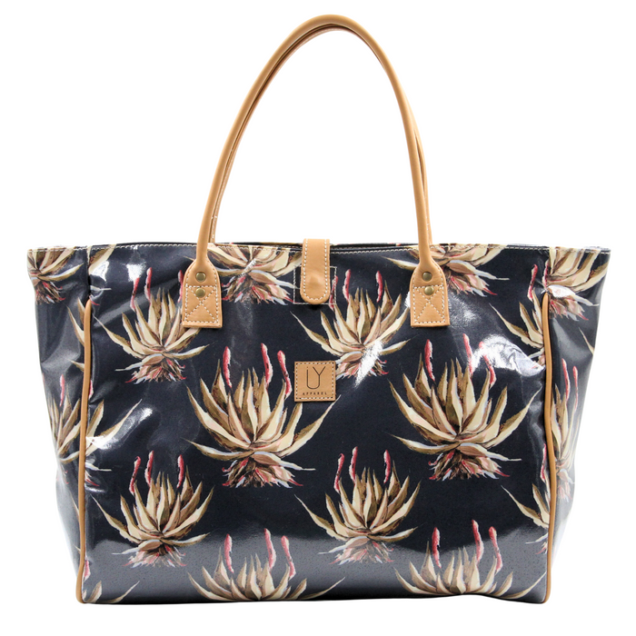 Shopper Bag - Navy Aloe