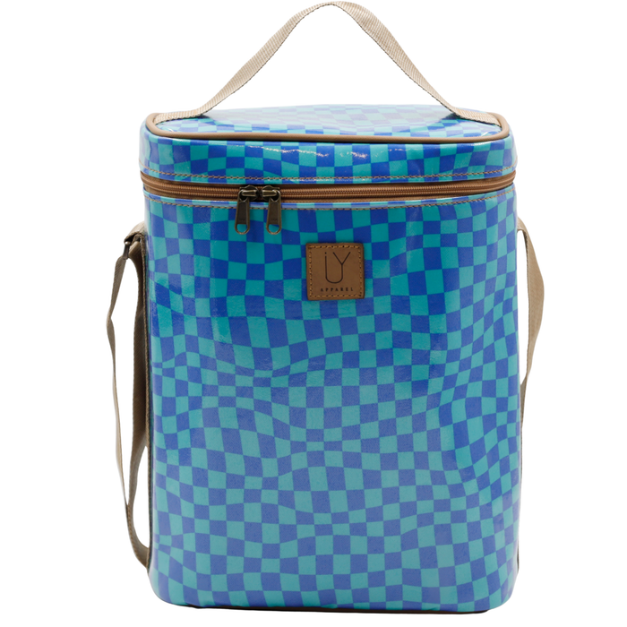 Sling Cooler - Warped Check Aqua