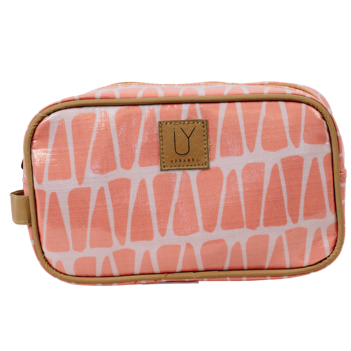 Small Toiletry Bag - Cracked Earth Coral