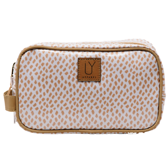 Small Toiletry Bag - Scatter Gold on White